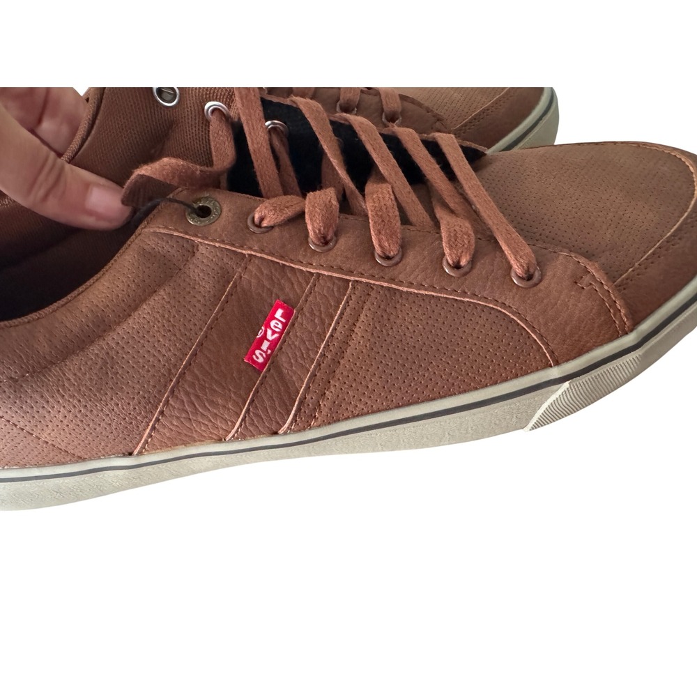 Levis Mens Brown Perforated Low Top Sneakers Size 12 NWT